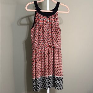 Enfocus Studio Red Black Geometric‎ Sleeveless Dress 10 Stretchy
